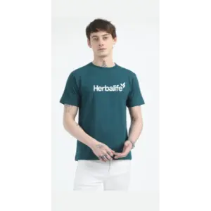 Herbalife Caslay Sustainable Organic Crew Neck T-Shirt-Petrol